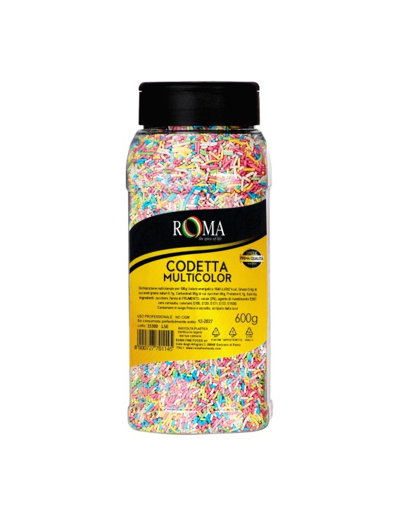 Codette zucchero colorate vaso 600g