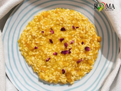 Risotto Zucca e Zafferano Profumato alla Rosa