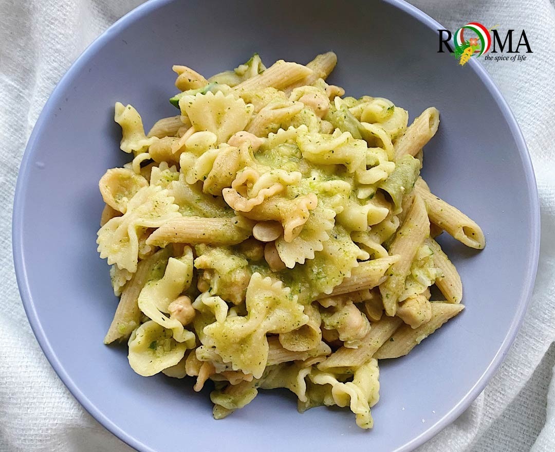 Pasta Crema di Zucchine e Ceci Speziati