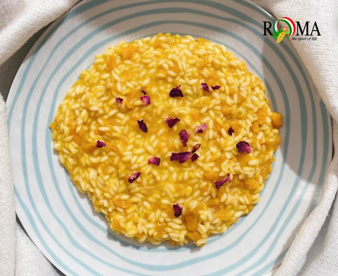 Risotto Zucca e Zafferano Profumato alla Rosa