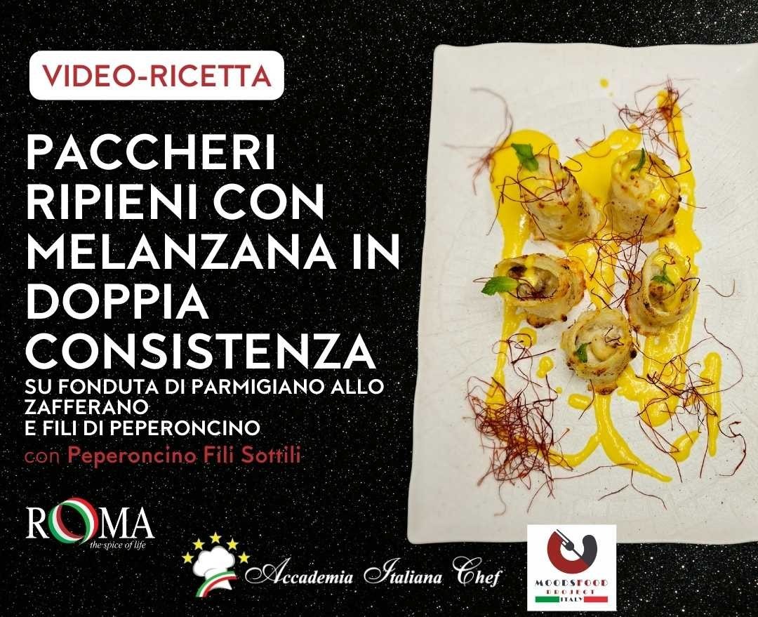 Paccheri Melanzana Doppia Consistenza, Fonduta, Fili